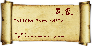 Polifka Bozsidár névjegykártya